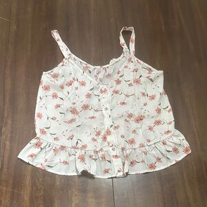 Sienna Sky Cream and Pink Floral Tank Top